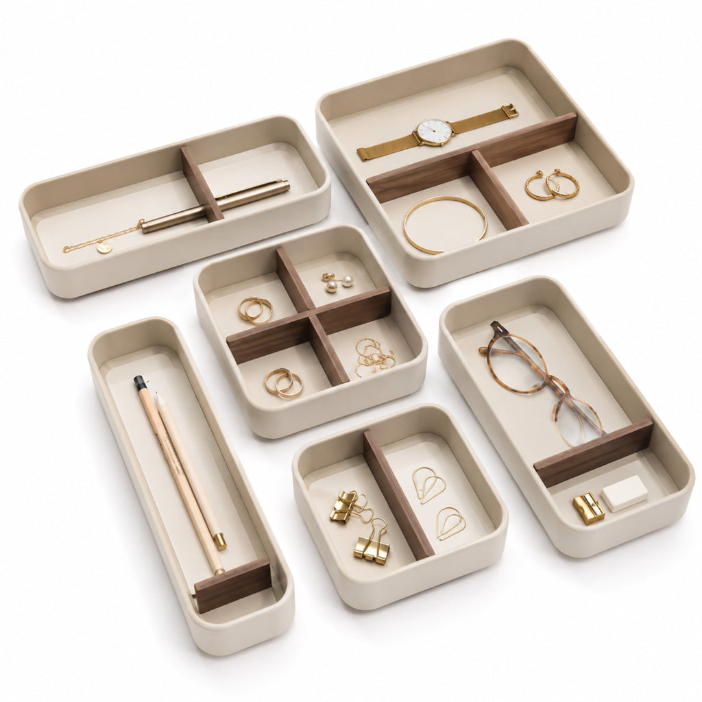 Organiseur de tiroir Modulable – Compartiments extensibles finition noyer clair