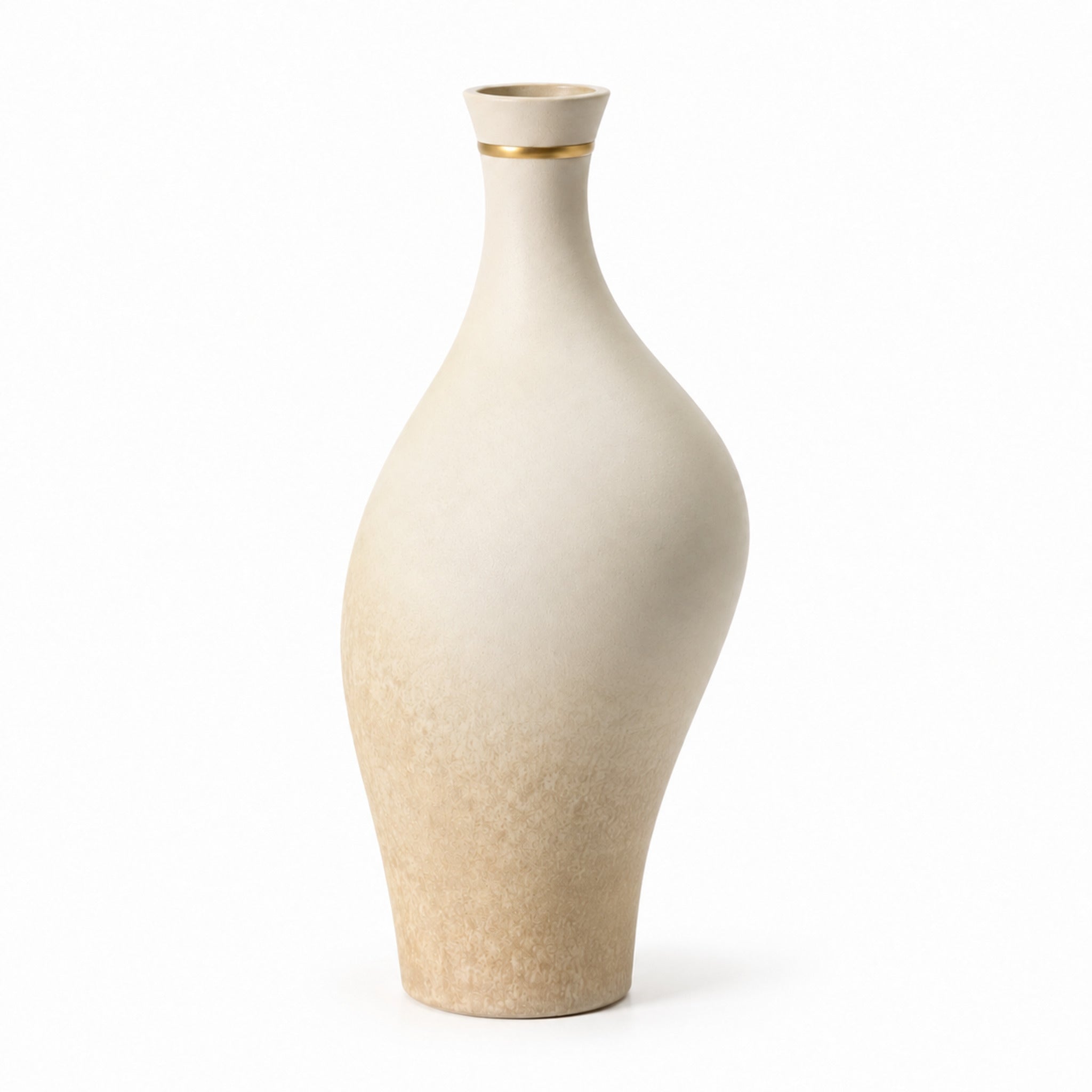 Vase Courbe Ivoire – Silhouette organique en céramique mate