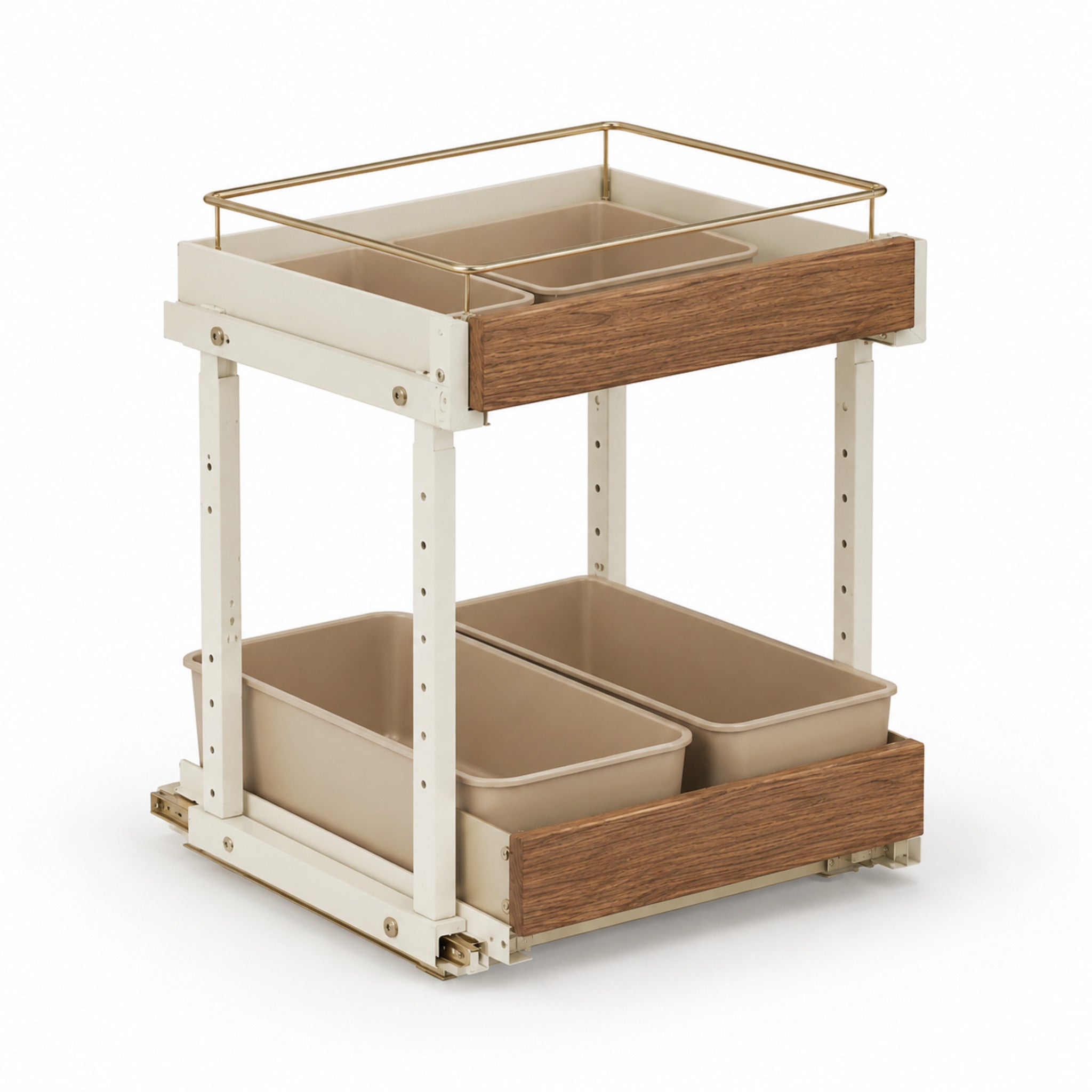 Organiseur sous évier Flex – Rangement coulissant modulable crème