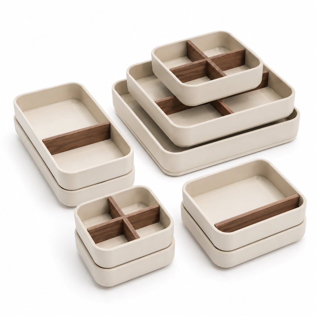 Organiseur de tiroir Modulable – Compartiments extensibles finition noyer clair