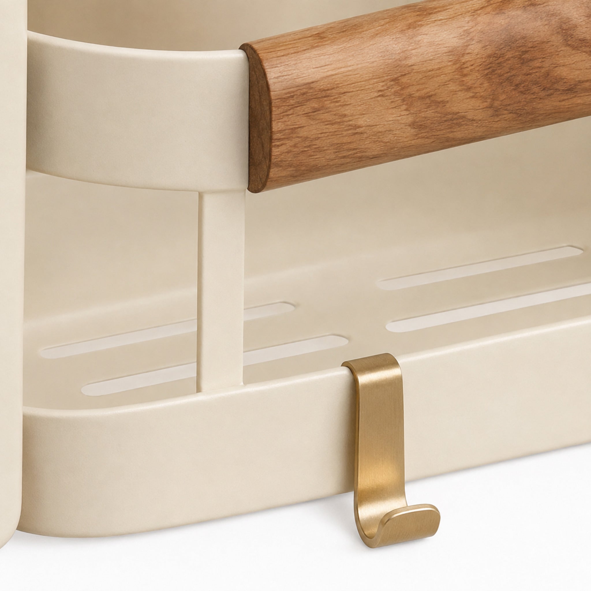 Panier de douche Élégance – Étagère murale champagne anti-humidité